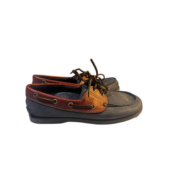 Timberland Men’s Leather Boat Shoes Loafers Black and Brown 6.5W New Without Box - Picture 2 of 6